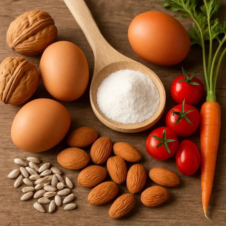 The seller's Gelagen biotin ingredient card, naming biotin in the formula